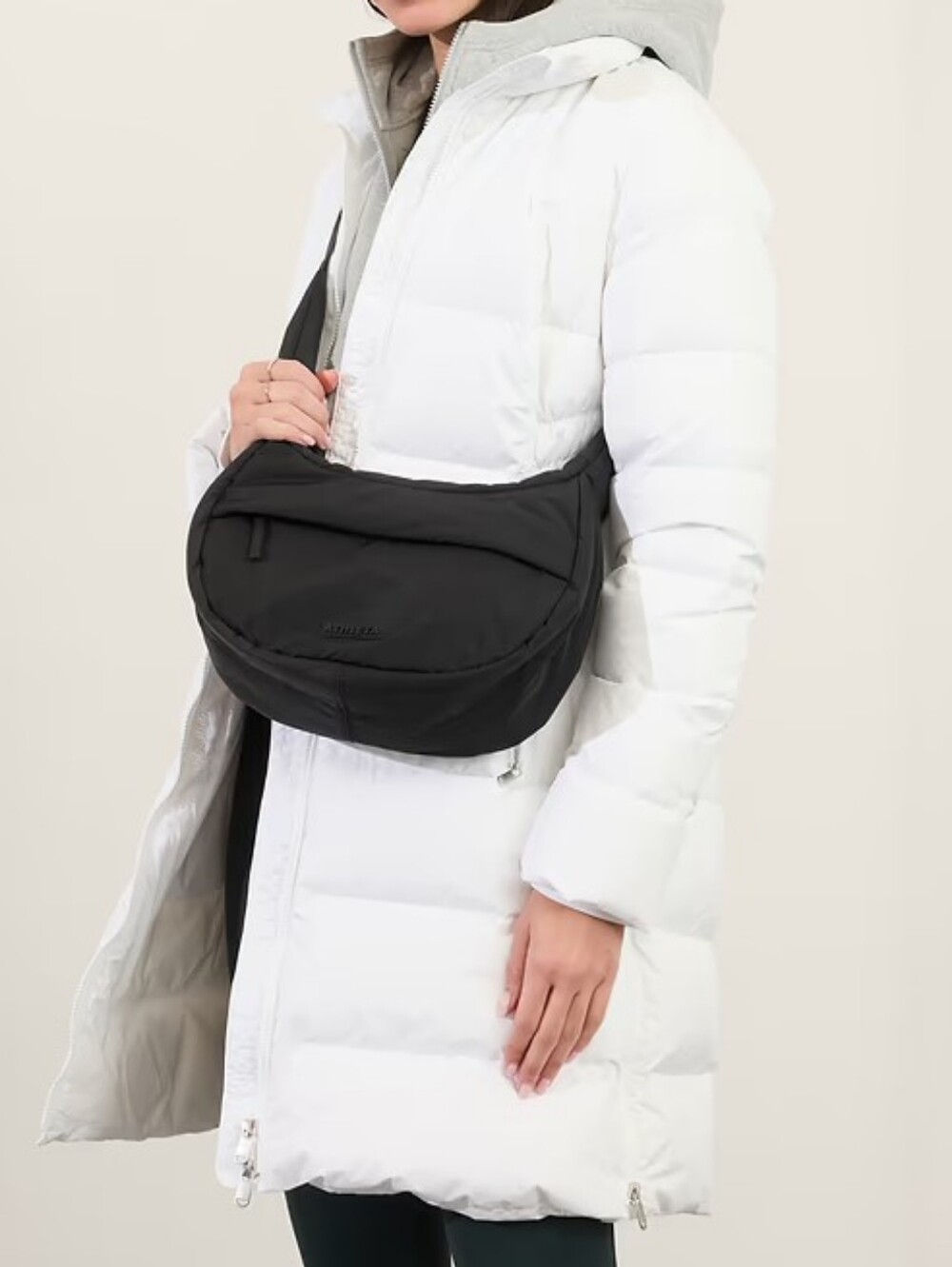 Athleta All About Crossbody Bag Black Water Repellent Travel Sling